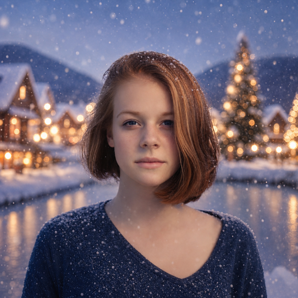 Portrait transformé en hiver enchanté par IA